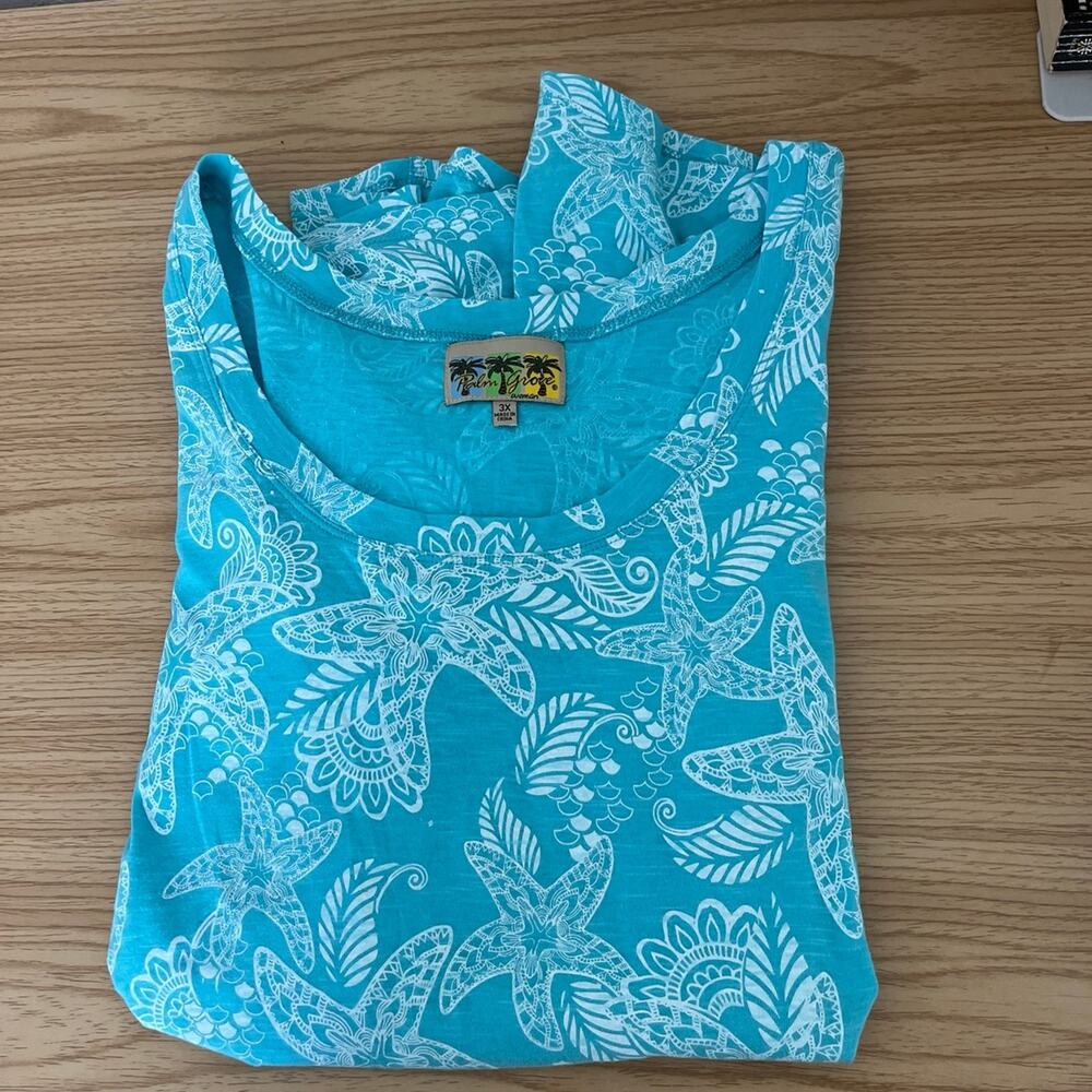 Palm Grove Woman Mint Green Seashell Top Size 3X NWO Tags - Picture 7 of 12